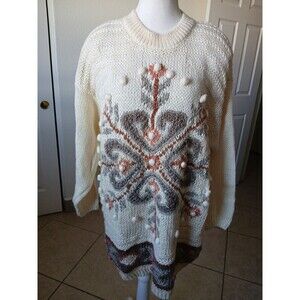 Needles & yarn women’s vintage sweater  Beige floral size Medium